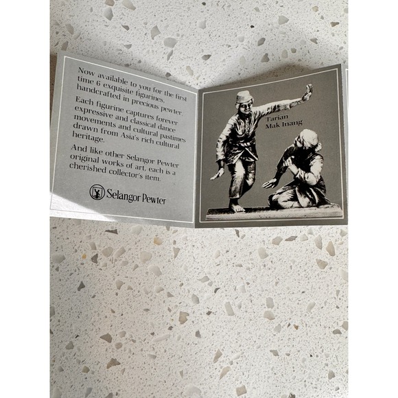 Selangor Pewter Malay Dancers‎ Mak Inang Figurine Statue Collectible - Picture 5 of 5